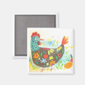 かわいいイースターチキンと卵 マグネット (正面/裏面)