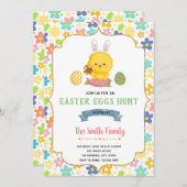 かわいいイースターチキンパーティの招待状 招待状 (正面/裏面)