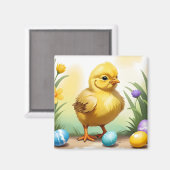 かわいいイースターチキン1、イースター マグネット (正面/裏面)