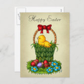 かわいいイースターチキン シーズンポストカード (正面/裏面)