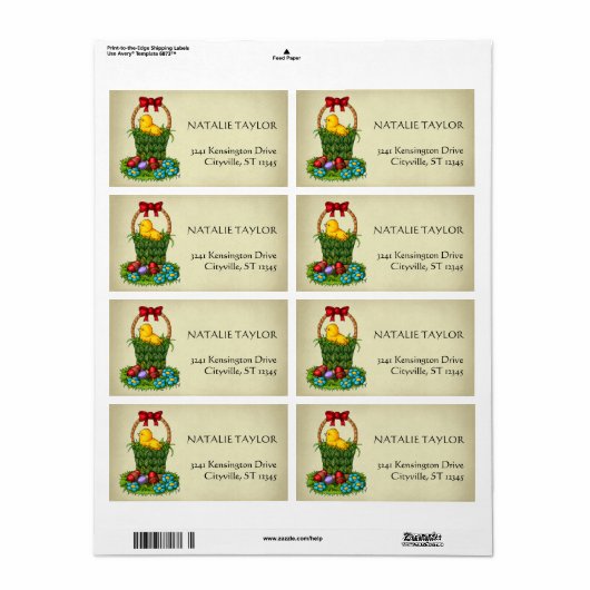 かわいいイースターチキン ラベル (フルシート)