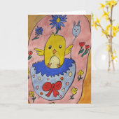 かわいいイースターチックカード カード (黄色い花)
