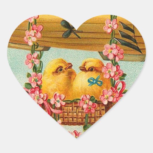 かわいいイースターチックス ハートシール (正面)