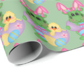 かわいいイースタードラゴンとシックなラッピング紙 ラッピングペーパー (ロールコーナー)