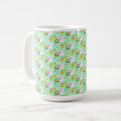 かわいいイースターバスケットウサギとひよこ コーヒーマグカップ (正面左)