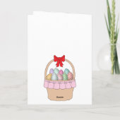 かわいいイースターバスケット&パステルイースターエッグホリデー シーズンカード (裏面)