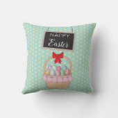 かわいいイースターバスケット&パステルイースターエッグ クッション (裏面)