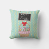 かわいいイースターバスケット&パステルイースターエッグ クッション (正面)