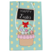 かわいいイースターバスケット&パステルイースターエッグ ミディアムペーパーバッグ (正面)