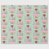 かわいいイースターバスケット&パステルイースターエッグ ラッピングペーパー (フラット)