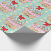 かわいいイースターバスケット&パステルイースターエッグ ラッピングペーパー (角)