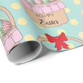 かわいいイースターバスケット&パステルイースターエッグ ラッピングペーパー (ロールコーナー)