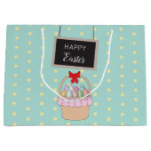 かわいいイースターバスケット&パステルイースターエッグ ラージペーパーバッグ (正面)