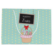 かわいいイースターバスケット&パステルイースターエッグ ラージペーパーバッグ (裏面)