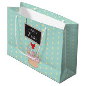 かわいいイースターバスケット&パステルイースターエッグ ラージペーパーバッグ (正面アングル)