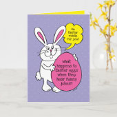 かわいいイースターバニーおもしろいイースターエッグ子供へ謎 カード (黄色い花)