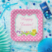 かわいいイースターバニーとシックなイースターエッグ狩り ペーパープレート (パーティー)