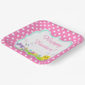 かわいいイースターバニーとシックなイースターエッグ狩り ペーパープレート (傾斜あり)