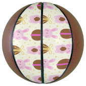 かわいいイースターバニーとチョコレートの卵のパターン バスケットボール (縦)