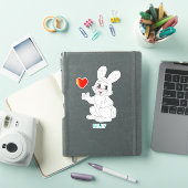 かわいいイースターバニーとハートのステッカー シール (iPadカバー)