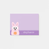 かわいいイースターバニーと卵と名前をカスタムするピンク ポストイット (正面)