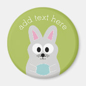 かわいいイースターバニーと卵と名前をカスタムする マグネット (正面)