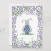 かわいいイースターバニーと卵のフローラ写真を追加 シーズンカード (裏面)