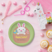 かわいいイースターバニーと卵バスケットパーティー用品 ペーパープレート (パーティー)