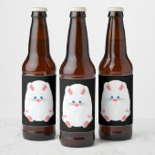 かわいいイースターバニーと卵 ビールラベル (ボトル)