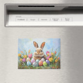 かわいいイースターバニーと色付き卵 マグネット (インサイチュ (食洗機))