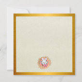 かわいいイースターバニーのかごの中でのんびり 招待状 (裏面)