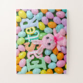 かわいいイースターバニーのイースターエッグカラフルキッズ ジグソーパズル (縦)