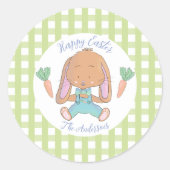 かわいいイースターバニーのステッカー ラウンドシール (正面)