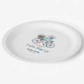 かわいいイースターバニーのバイクカスタム文字 ペーパープレート (アングル)