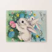 かわいいイースターバニーのレトロなヴィンテージジグソーパズル ジグソーパズル (横)
