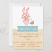 かわいいイースターバニーの卵の保持籠 招待状 (裏面)