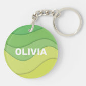 かわいいイースターバニーの春の牧草地 キーホルダー (裏面)