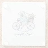 かわいいイースターバニーをバイクに ガラスコースター (裏面)