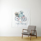 かわいいイースターバニーをバイクに タペストリー (インサイチュ)