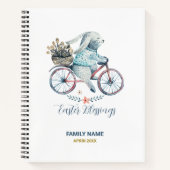 かわいいイースターバニーをバイクに ノートブック (正面)