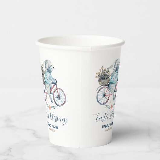かわいいイースターバニーをバイクに 紙コップ (右)