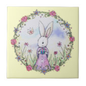 かわいいイースターバニーイラスト タイル (正面)