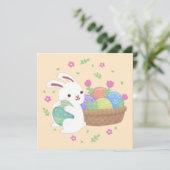 かわいいイースターバニーイラスト 招待状 (スタンド正面)