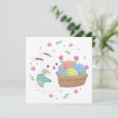 かわいいイースターバニーイラスト 招待状 (スタンド正面)