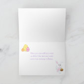 かわいいイースターバニーイースターエッグ狩りありがとう サンキューカード (内部)