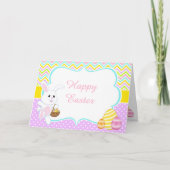 かわいいイースターバニーイースターエッグ狩りありがとう シーズンカード (正面)