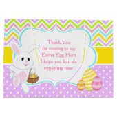 かわいいイースターバニーイースターエッグ狩りありがとう ラージペーパーバッグ (裏面)
