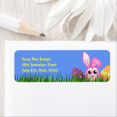 かわいいイースターバニーエッグスモール差出人住所ラベル ラベル (インサイチュ)