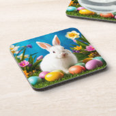 かわいいイースターバニーカラフル卵 コースター (左側)