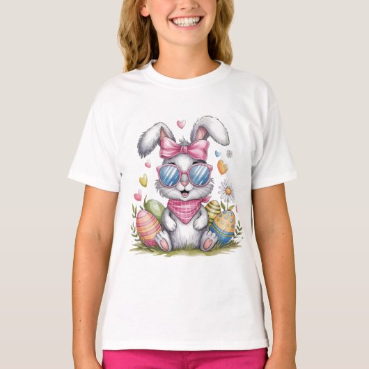 かわいいイースターバニーヒップスターバニー Tシャツ (正面)